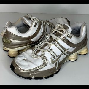 Nike Shox TL1 2007 Womens 9.5 M White Metallic Silver Running Shoes 317426-101